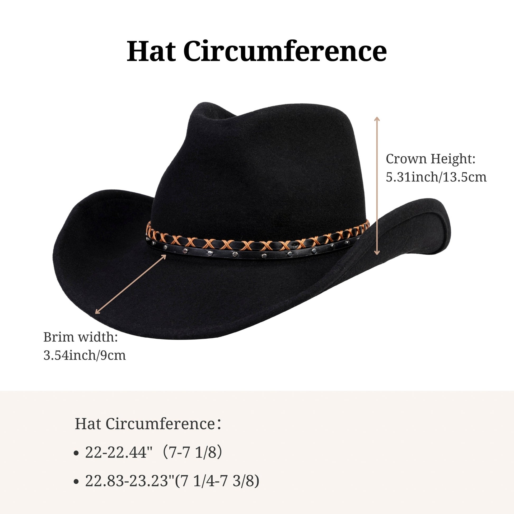 Midnight Trail Black Felt Cowboy Hat - Mix Brown