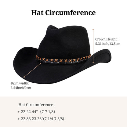 Midnight Trail Black Felt Cowboy Hat - Mix Brown