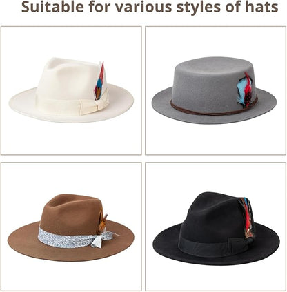 Mix Brown 11 - Piece Feather Hat Band Accessory Set - Mix Brown