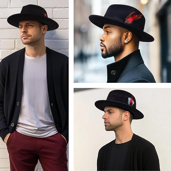 Mix Brown 7 - Piece Feather Hat Band Accessory Set - Mix Brown