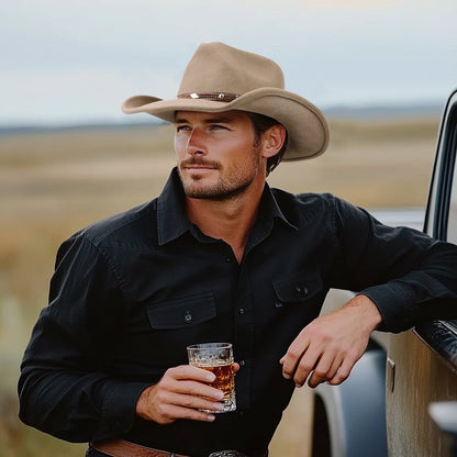 Nomad Bronze Felt Cowboy Hat - Mix Brown