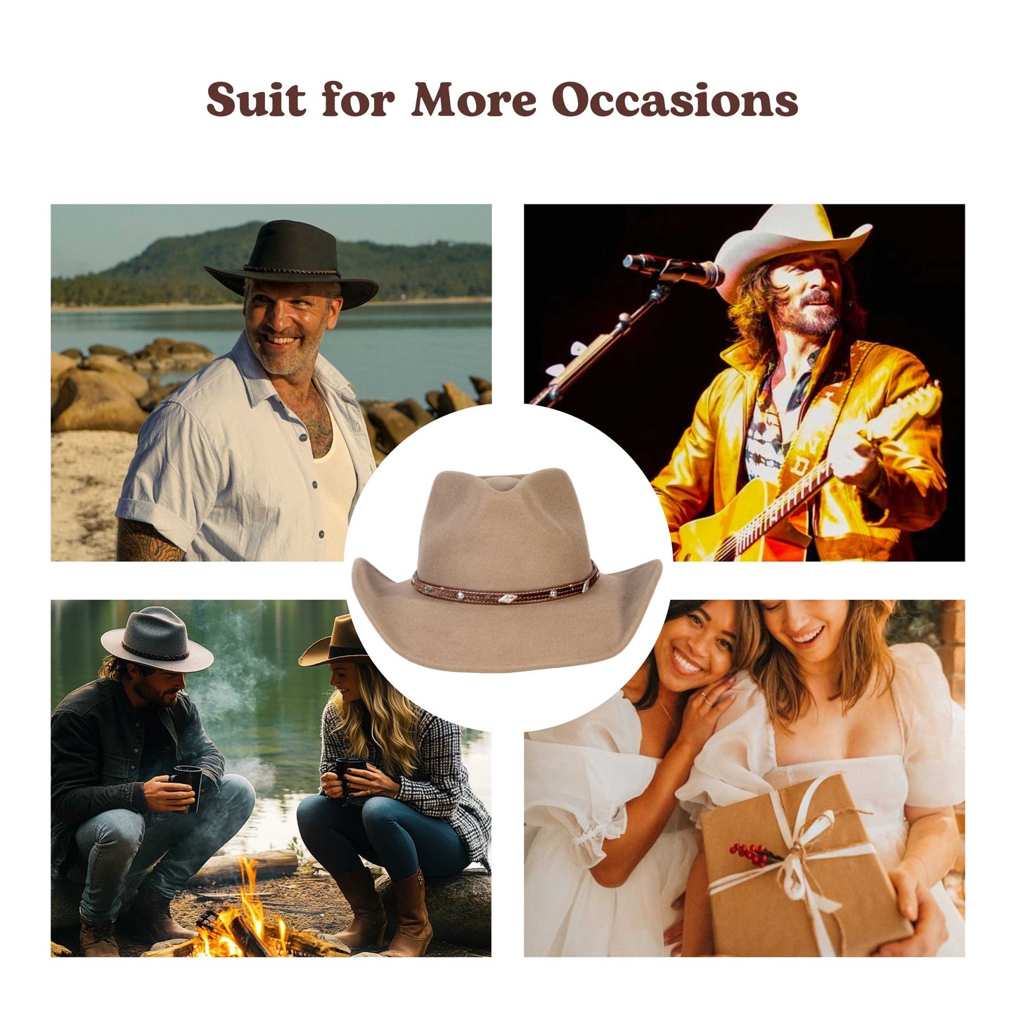 Nomad Bronze Felt Cowboy Hat - Mix Brown