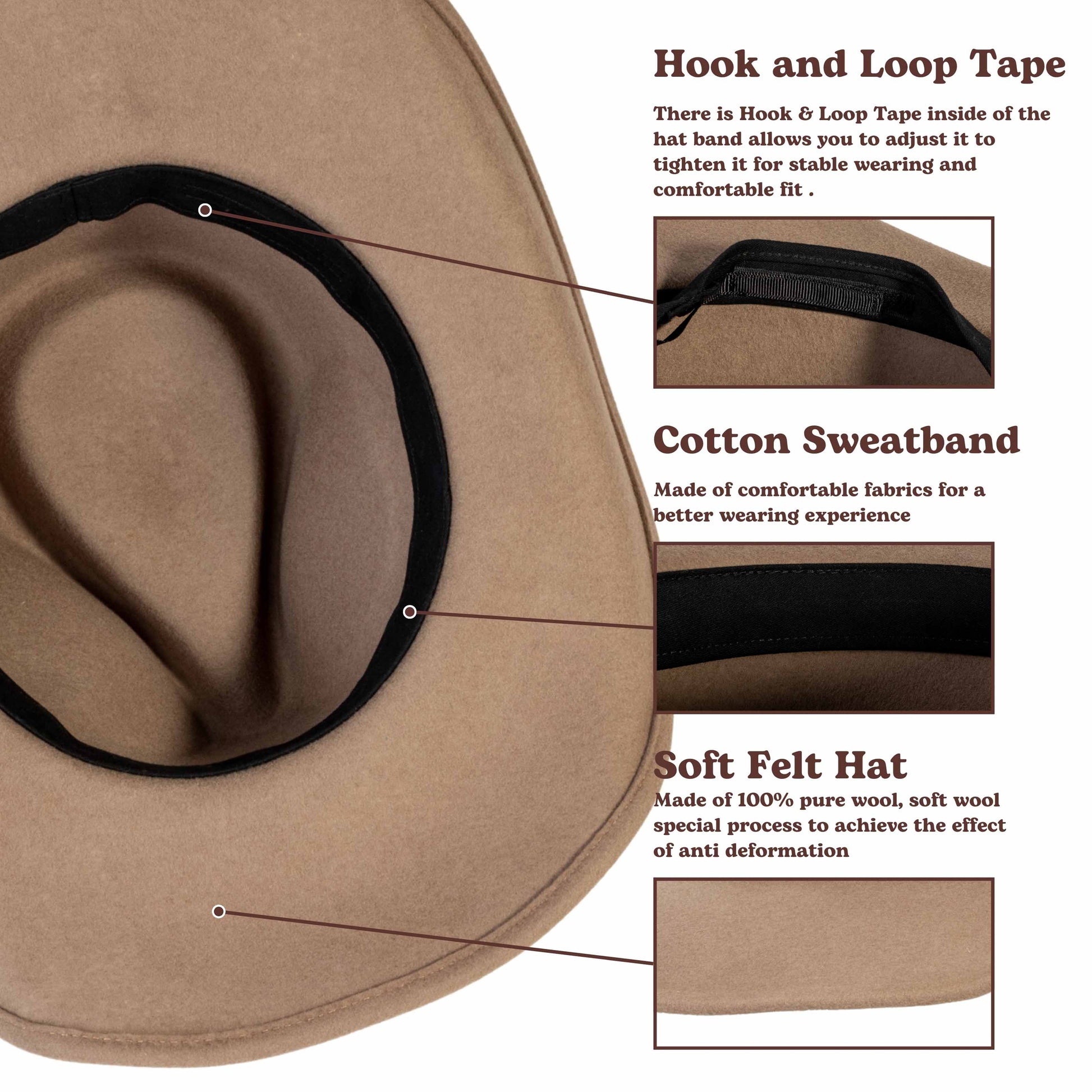 Nomad Bronze Felt Cowboy Hat - Mix Brown