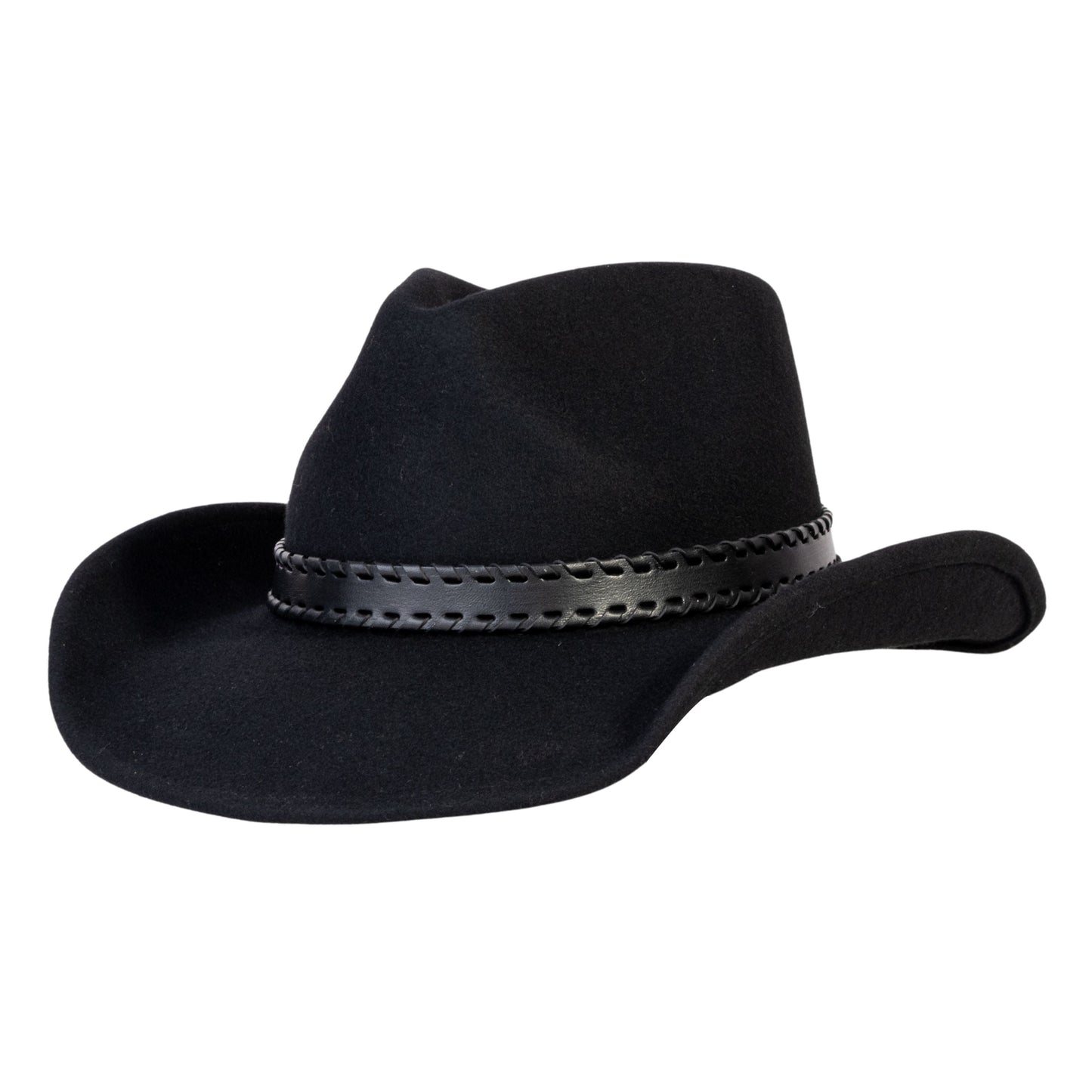 Obsidian Black Felt Cowboy Hat - Mix Brown
