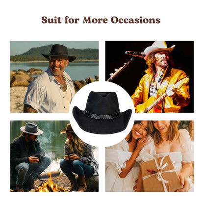 Obsidian Black Felt Cowboy Hat - Mix Brown