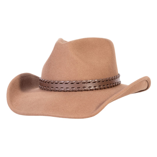 Outlander Tan Felt Cowboy Hat - Mix Brown