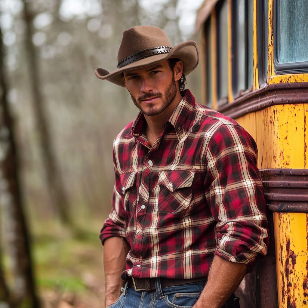 Outlander Tan Felt Cowboy Hat - Mix Brown