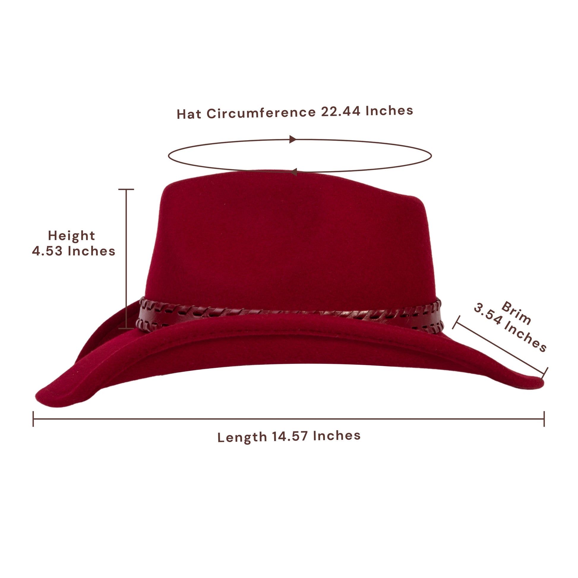 Outlaw Crimson Felt Cowboy Hat - Mix Brown