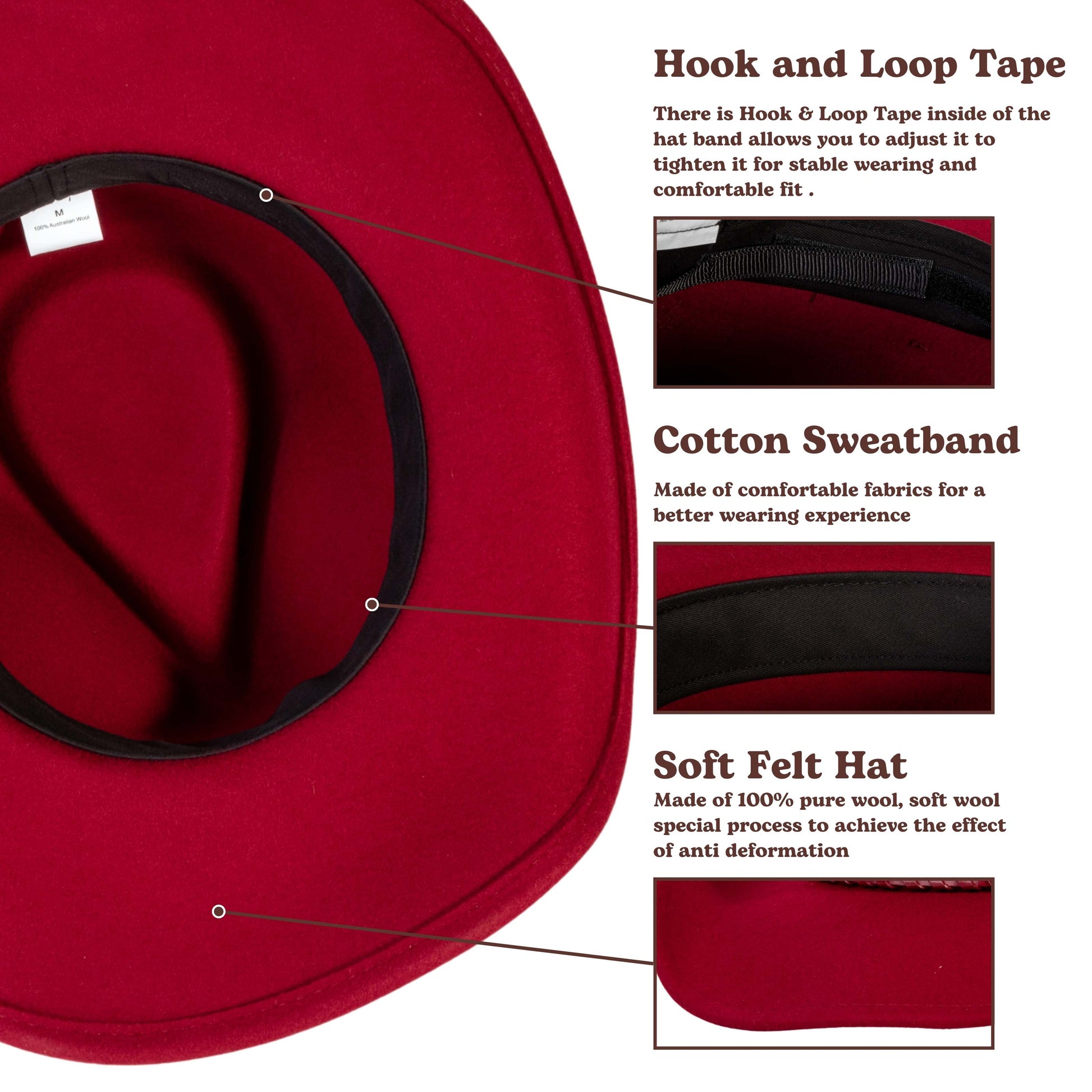 Outlaw Crimson Felt Cowboy Hat - Mix Brown