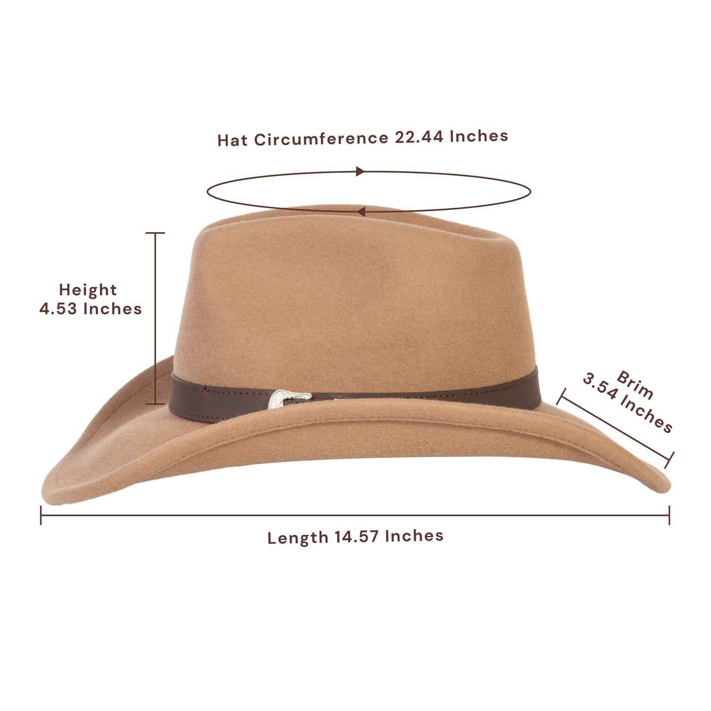 Prairie Tan Felt Cowboy Hat - Mix Brown