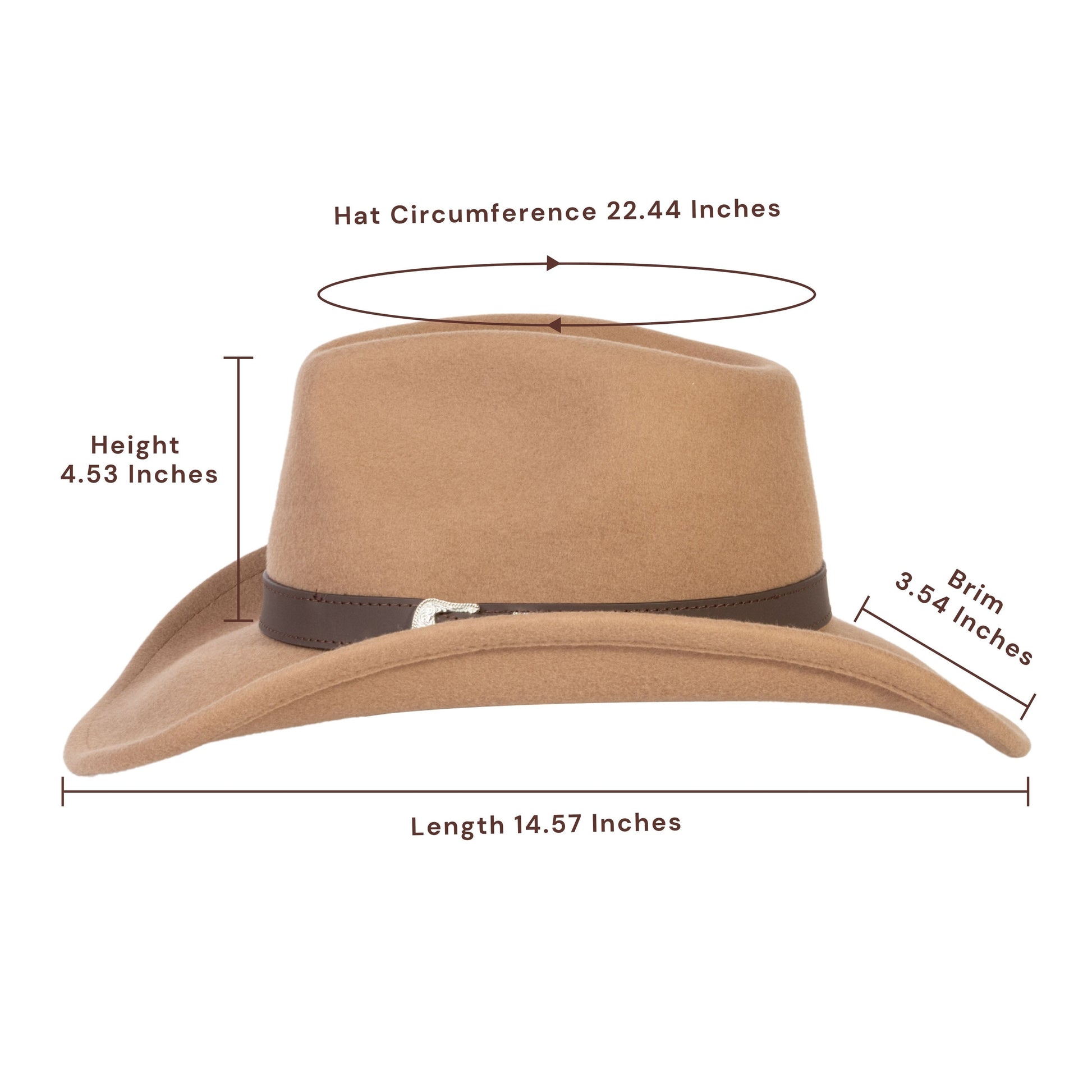 Prairie Tan Felt Cowboy Hat - Mix Brown
