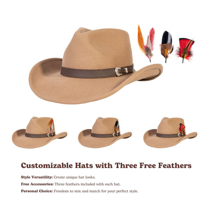 Prairie Tan Felt Cowboy Hat - Mix Brown
