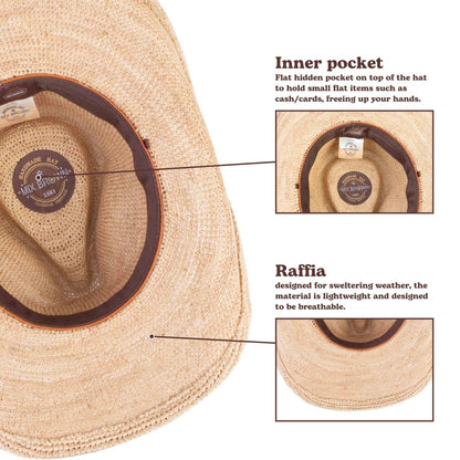 Ranchform Raffia Straw Cowboy Hat - Mix Brown