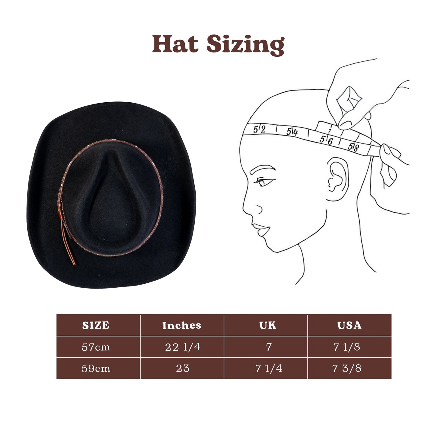 Raven Black Felt Cowboy Hat - Mix Brown