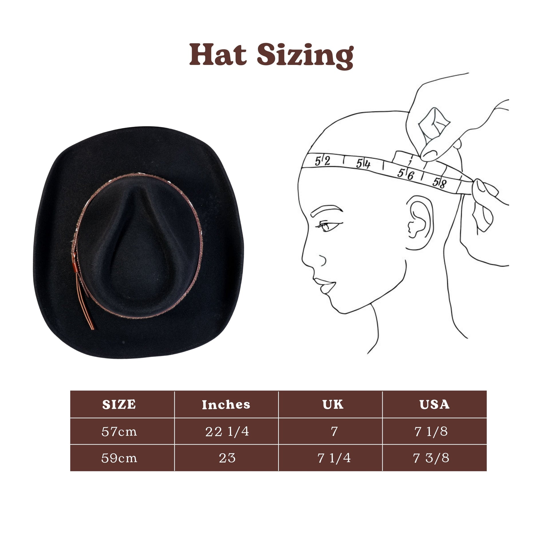 Raven Black Felt Cowboy Hat - Mix Brown