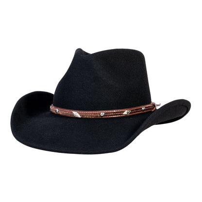 Raven Black Felt Cowboy Hat - Mix Brown