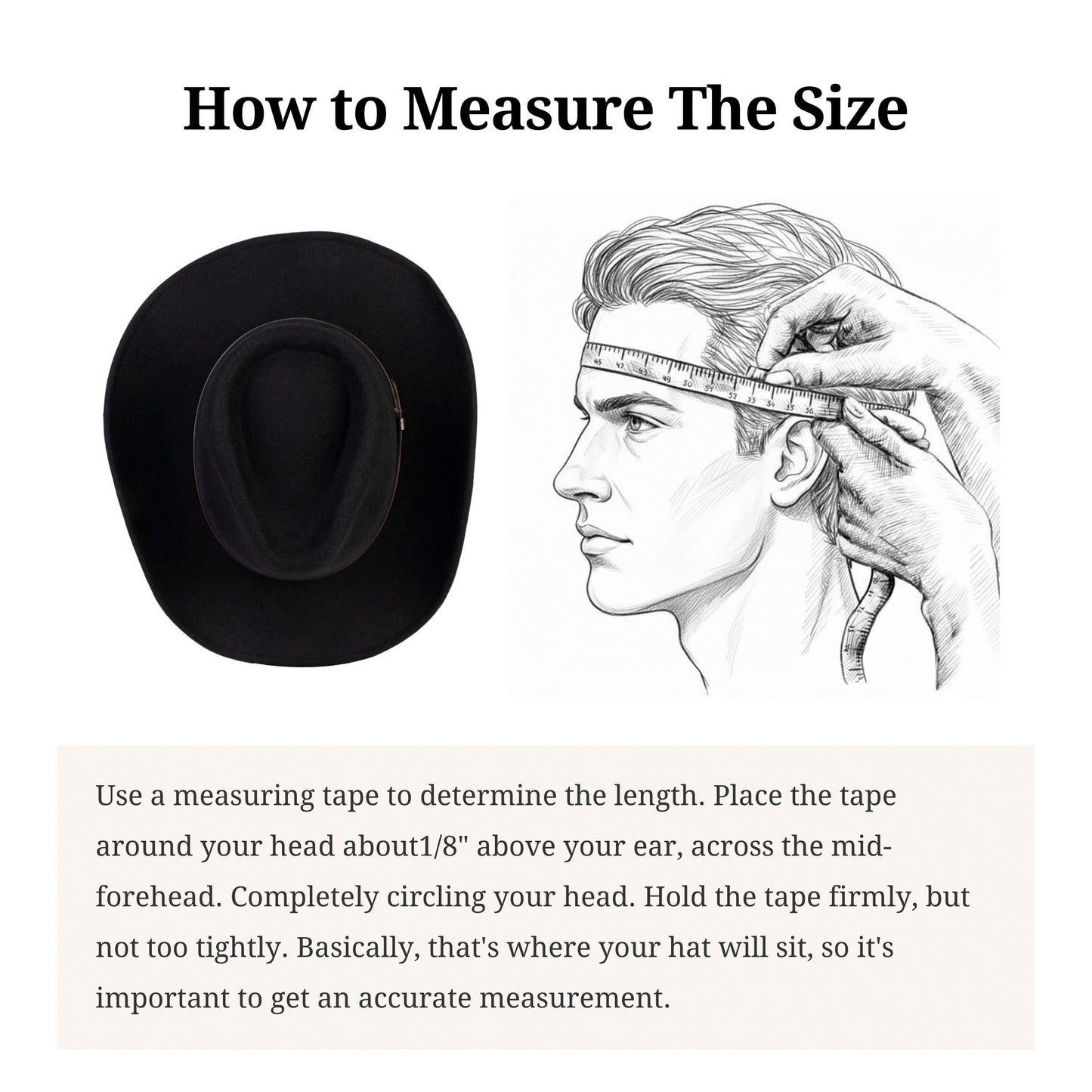 Raven Creek Black Felt Cowboy Hat (with 2 Free Hat Bands) - Mix Brown