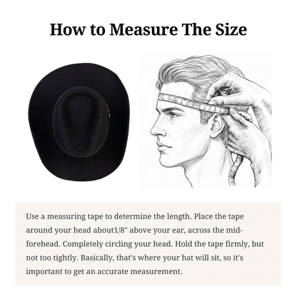 Raven Creek Black Felt Cowboy Hat (with 2 Free Hat Bands) - Mix Brown