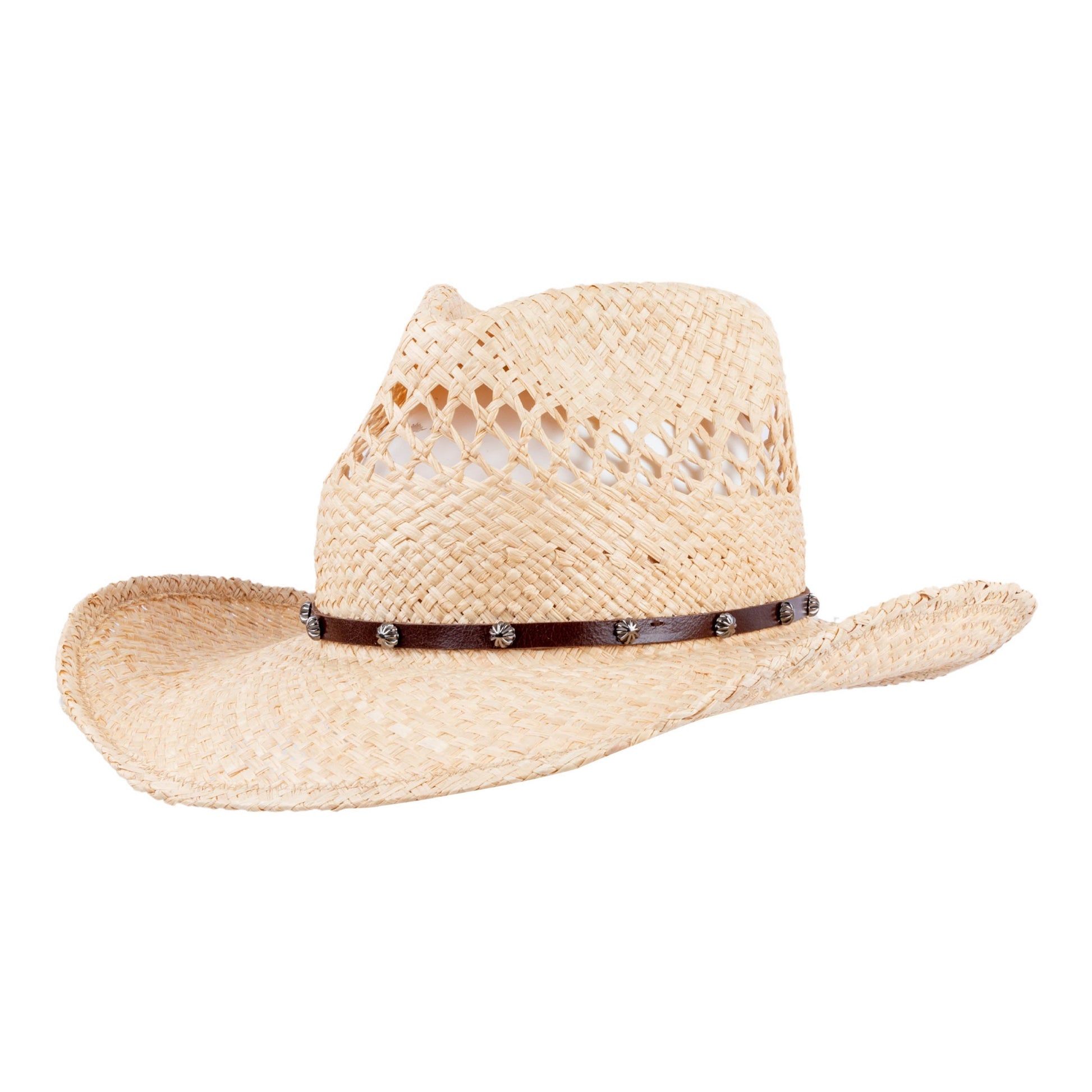 Rio Raffia Straw Cowboy Hat - Mix Brown