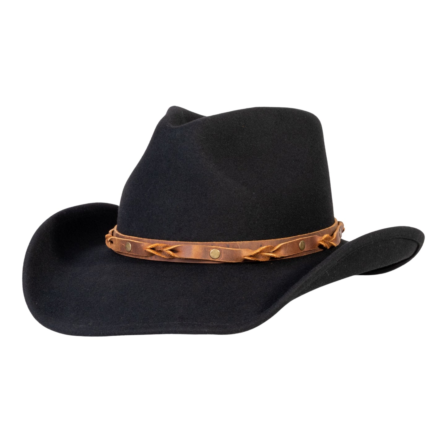 Rustler Black Felt Cowboy Hat - Mix Brown