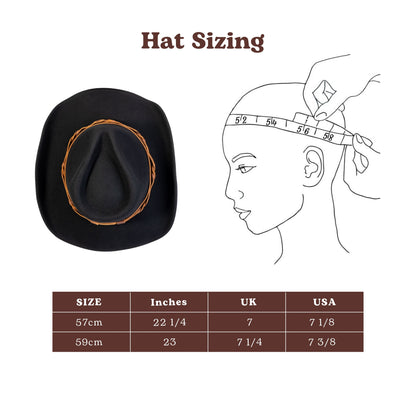 Rustler Black Felt Cowboy Hat - Mix Brown