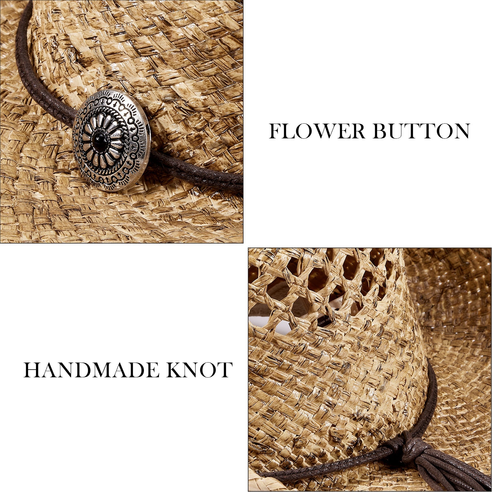 Rustler Raffia Straw Cowboy Hat - Mix Brown