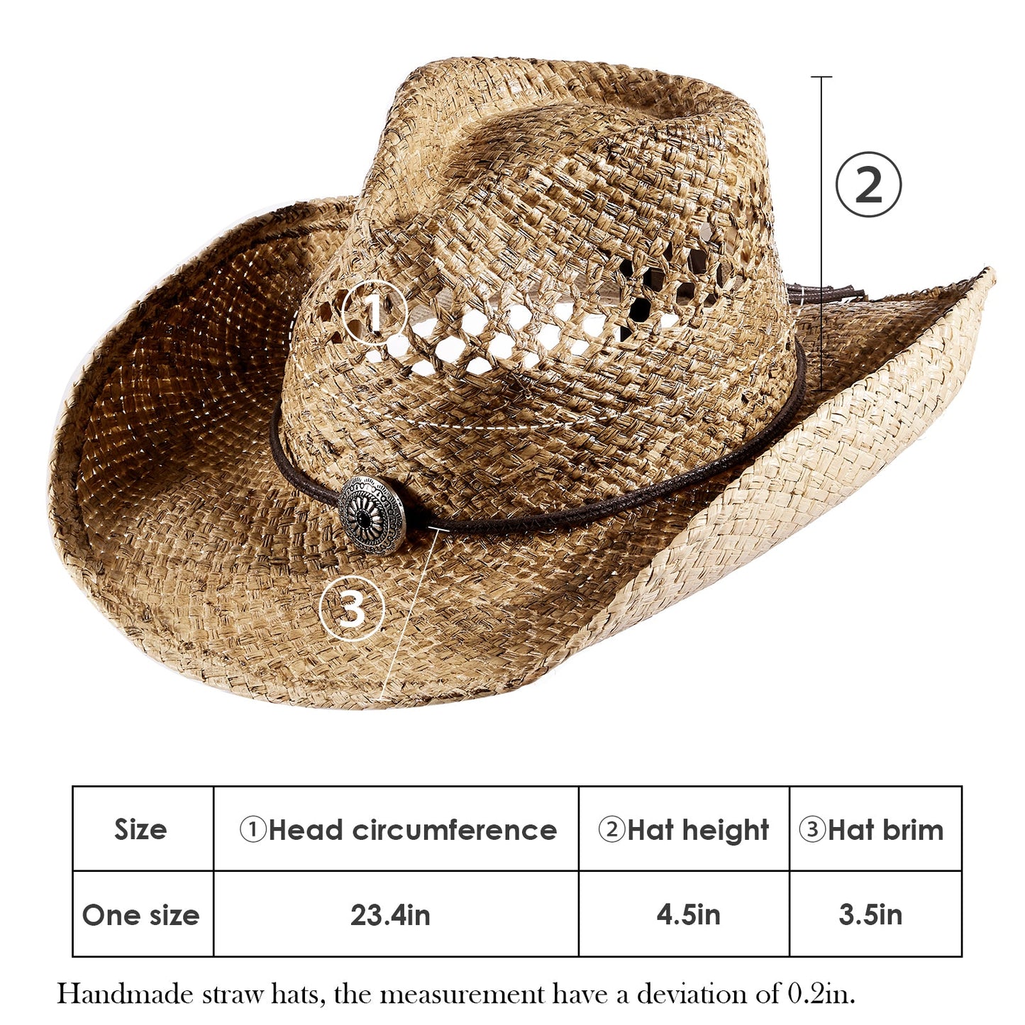 Rustler Raffia Straw Cowboy Hat - Mix Brown