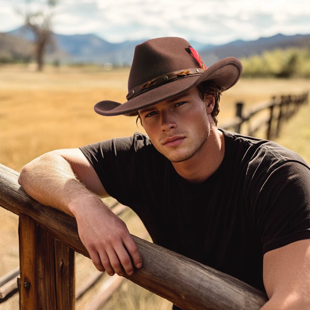 Saddle Brown Felt Cowboy Hat - Mix Brown