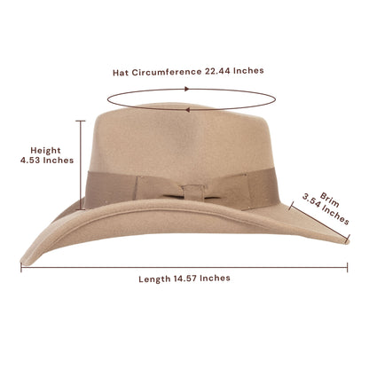 Sage Light Tan Felt Cowboy Hat - Mix Brown
