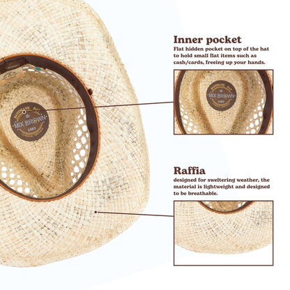 Sagehollow Straw Cowboy Hat - Mix Brown