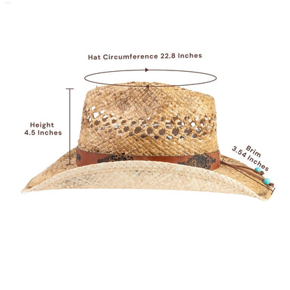 Sagehollow Straw Cowboy Hat - Mix Brown