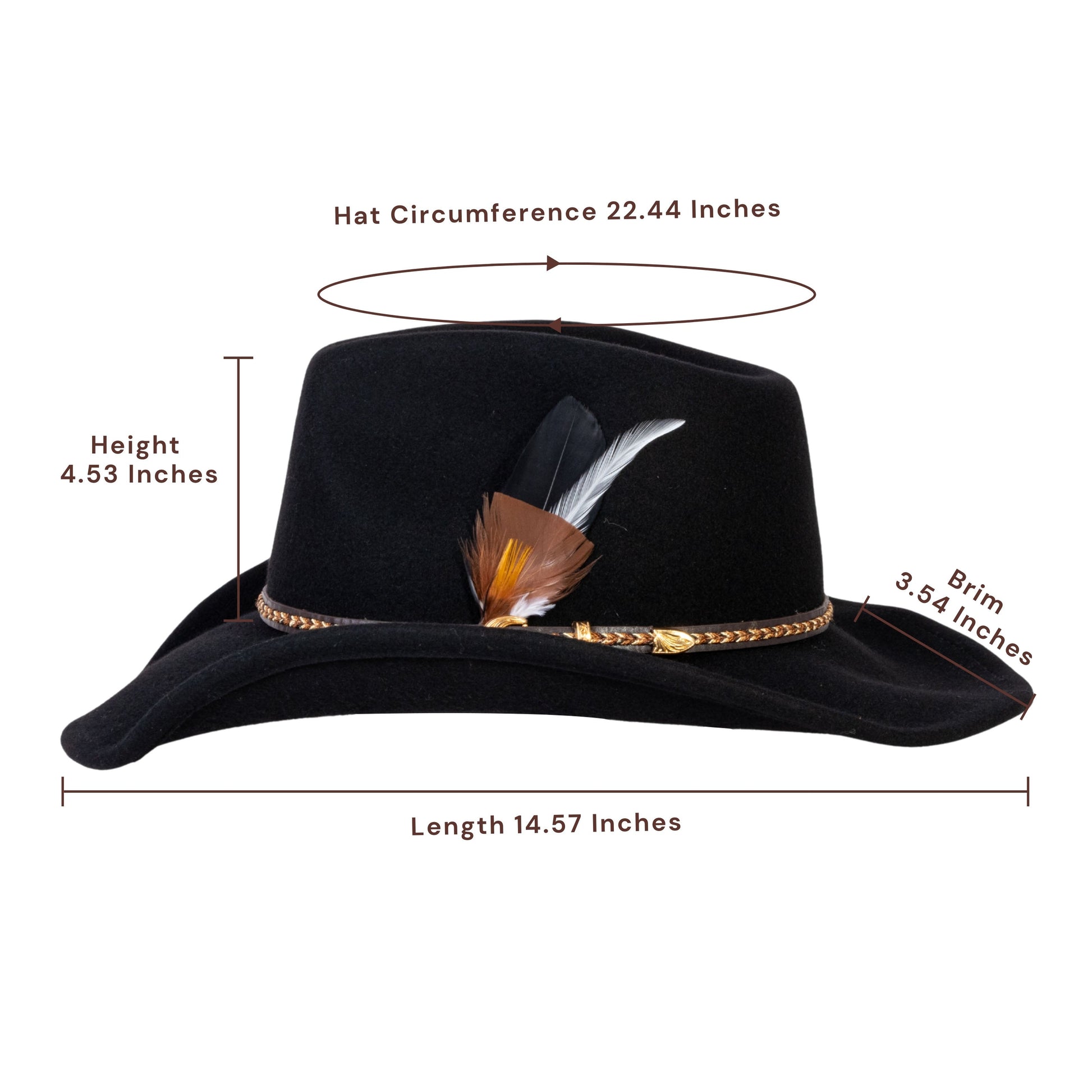 Shadow Ridge Black Felt Cowboy Hat - Mix Brown