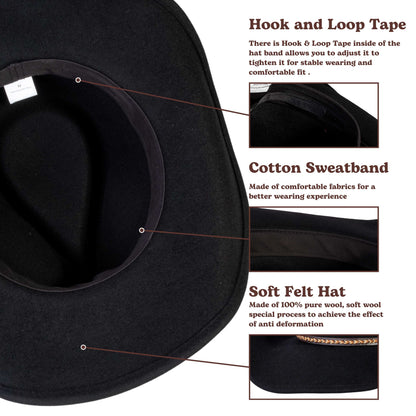Shadow Ridge Black Felt Cowboy Hat - Mix Brown