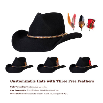 Shadow Ridge Black Felt Cowboy Hat - Mix Brown