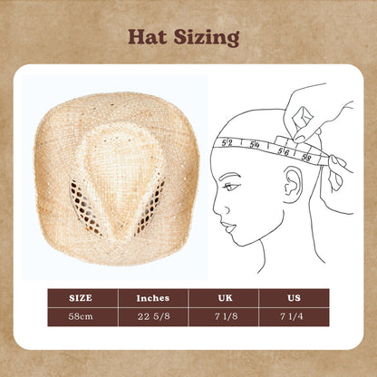 Sierra Raffia Straw Cowboy Hat - Mix Brown