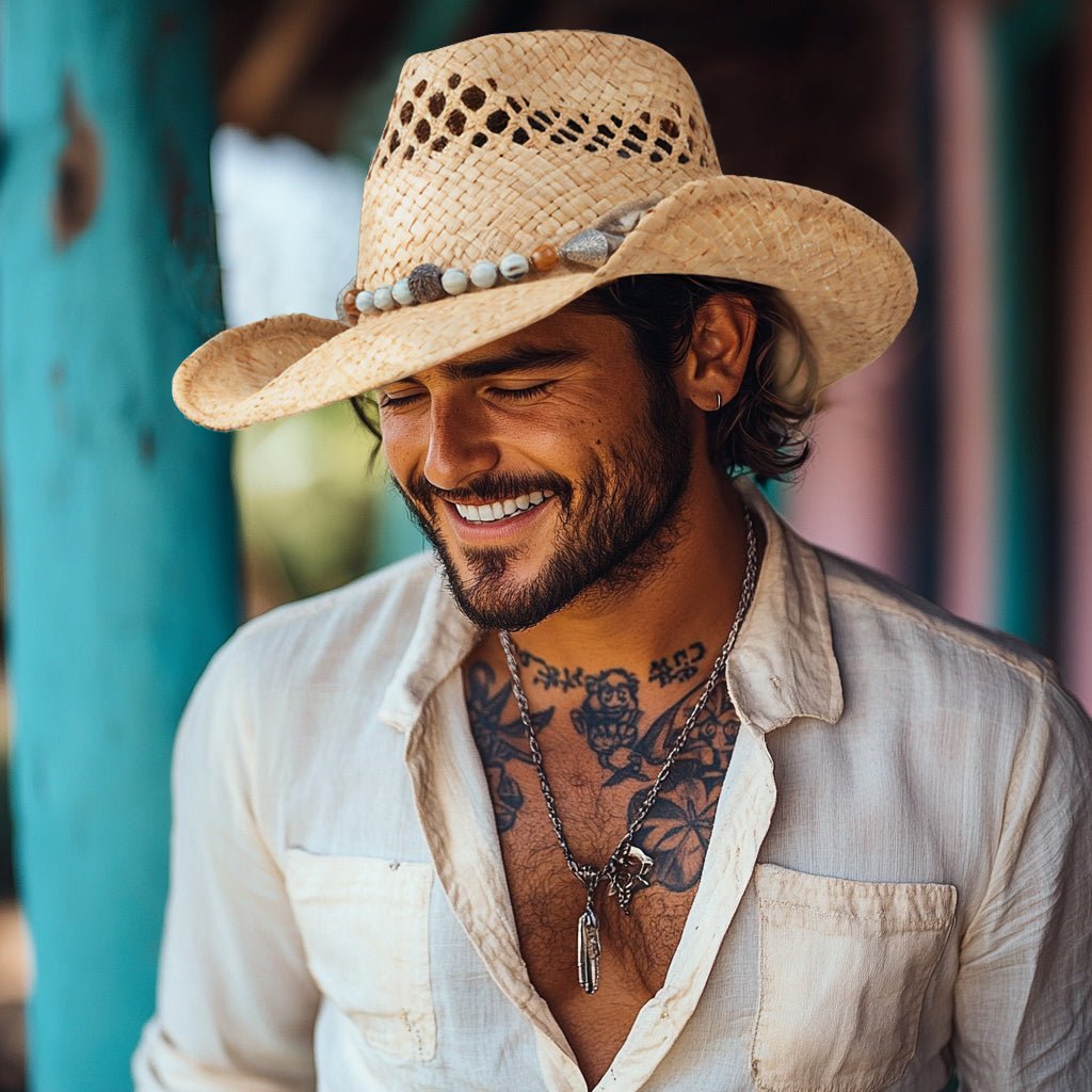 Sierra Raffia Straw Cowboy Hat - Mix Brown