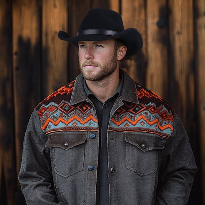 Silver Buckle Black Felt Cowboy Hat - Mix Brown