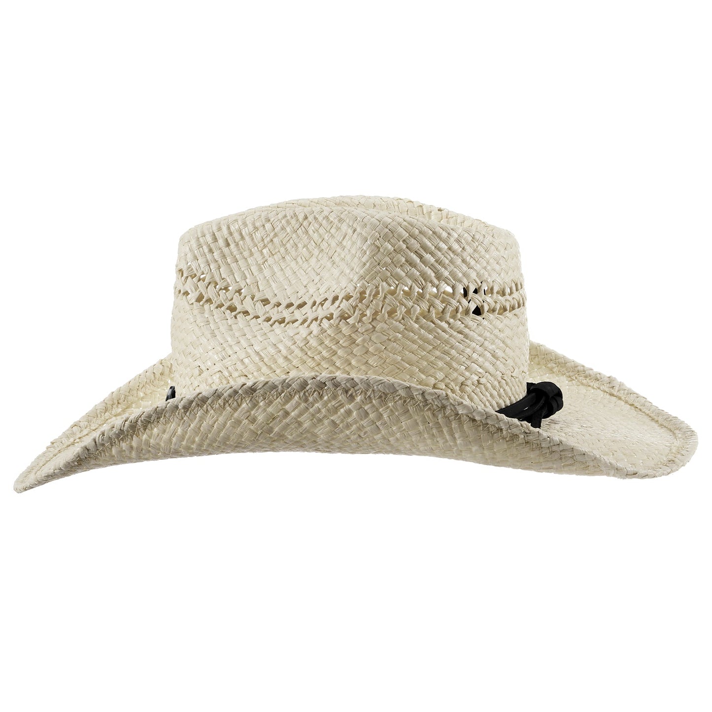 Silver Raffia Straw Cowboy Hat - Mix Brown