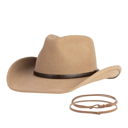 Sonora Camel Felt Cowboy Hat (with 2 Free Hat Bands) - Mix Brown