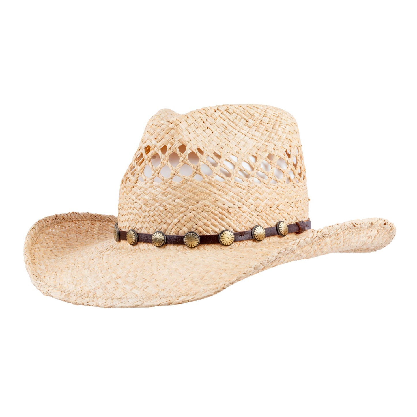 Sundown Raffia Straw Cowboy Hat - Mix Brown
