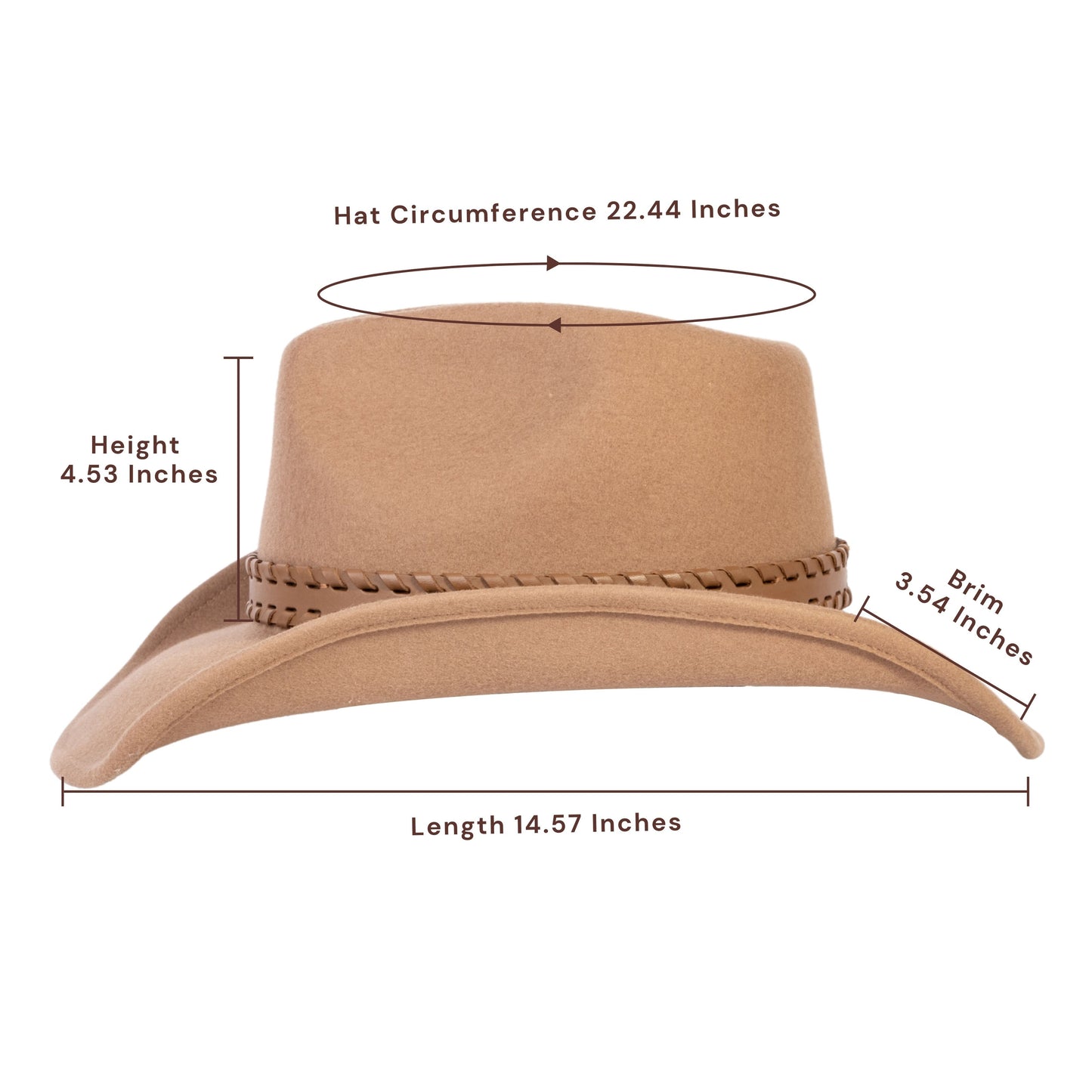 Sundown Tan Felt Cowboy Hat - Mix Brown