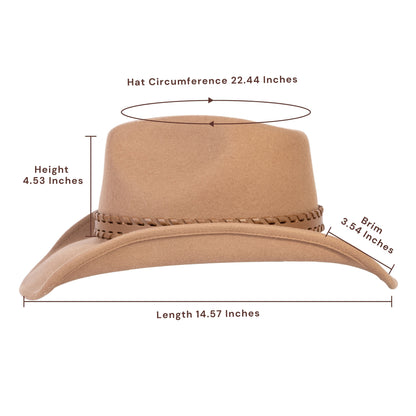 Sundown Tan Felt Cowboy Hat - Mix Brown
