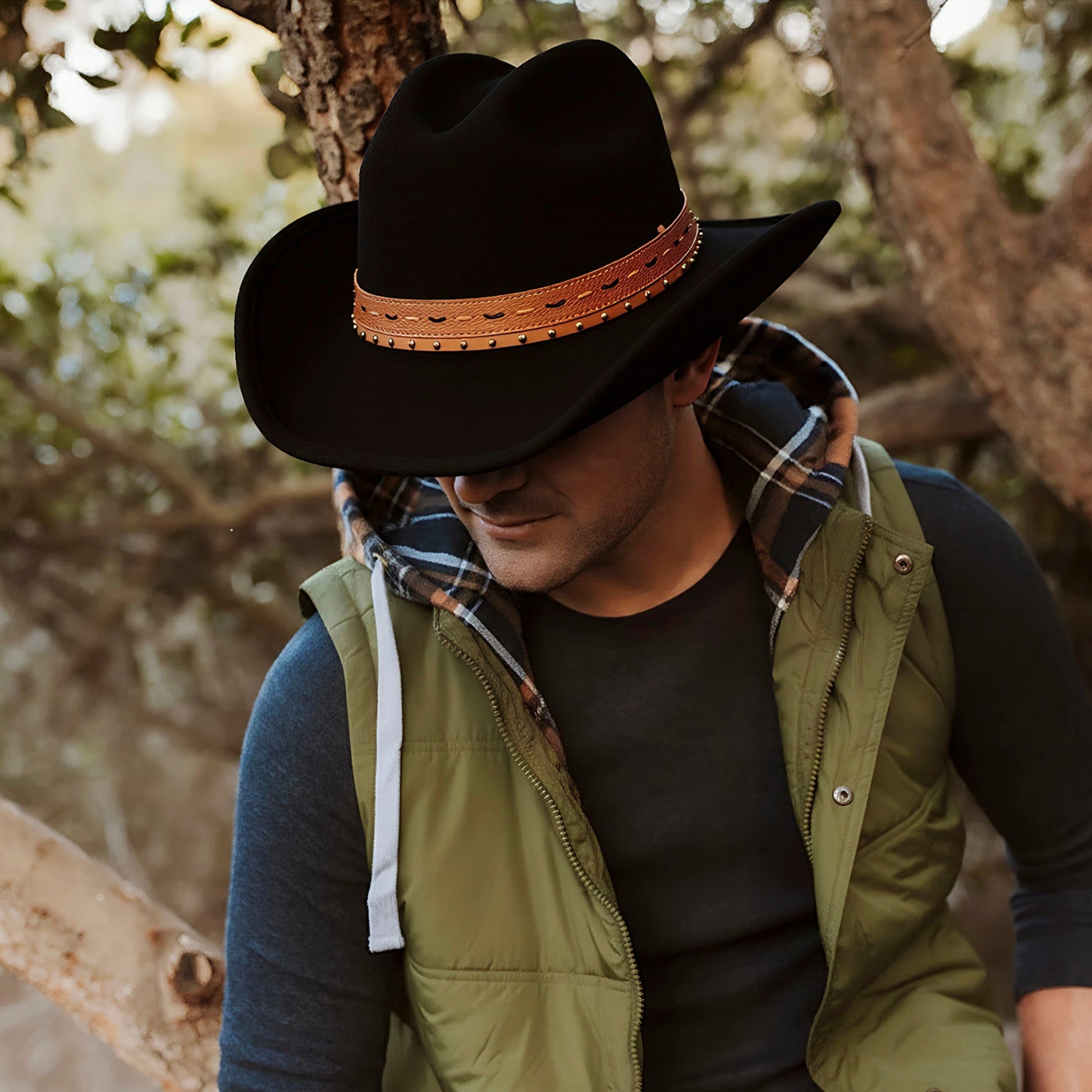 Tombstone Black Open Road Felt Hat - Mix Brown