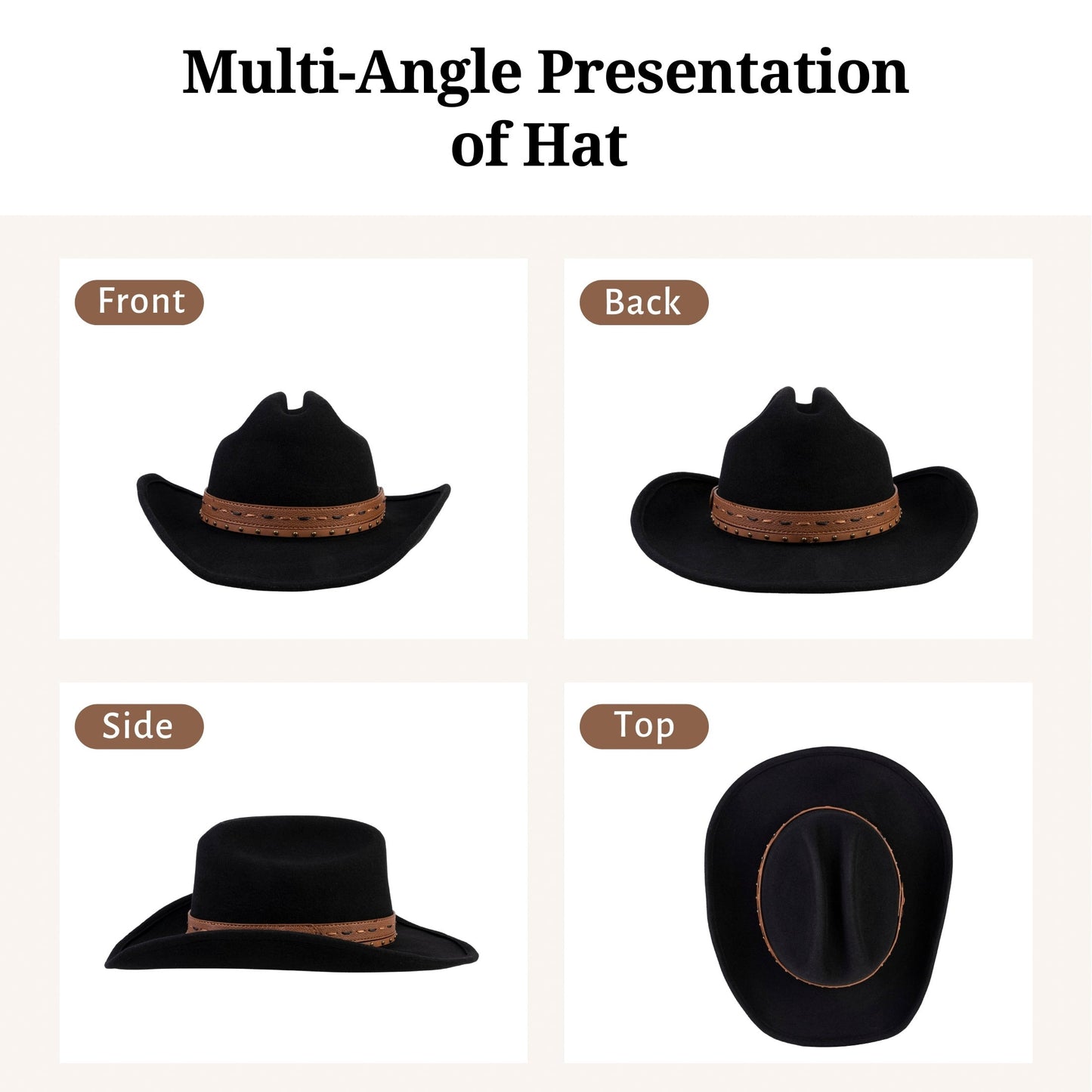 Tombstone Black Open Road Felt Hat - Mix Brown