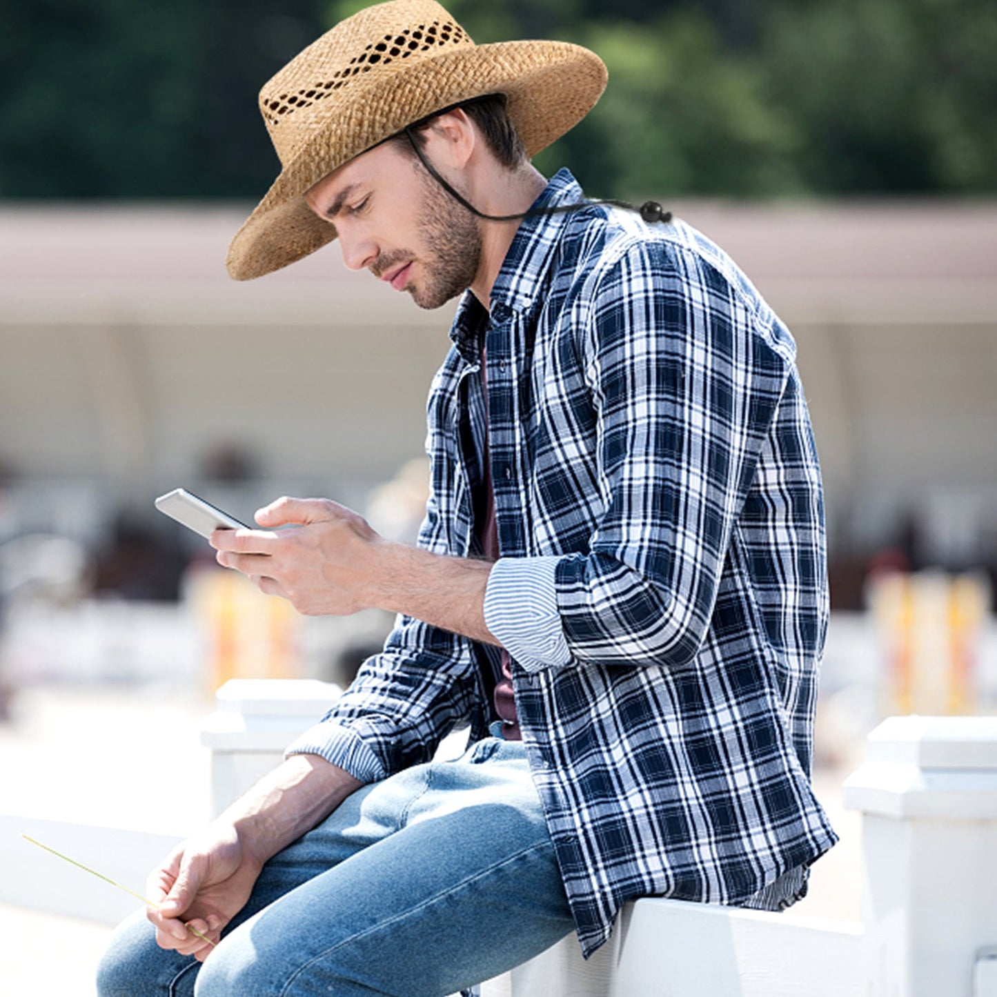 Trail Raffia Straw Cowboy Hat - Mix Brown