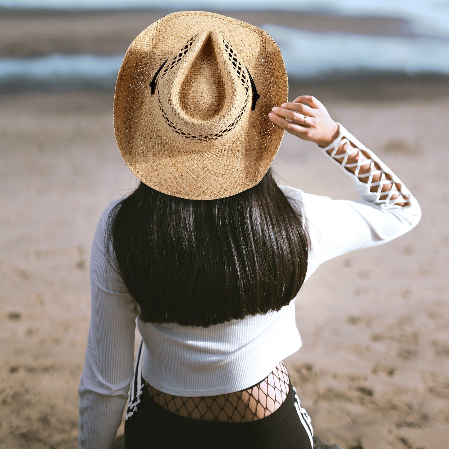 Trail Raffia Straw Cowboy Hat - Mix Brown