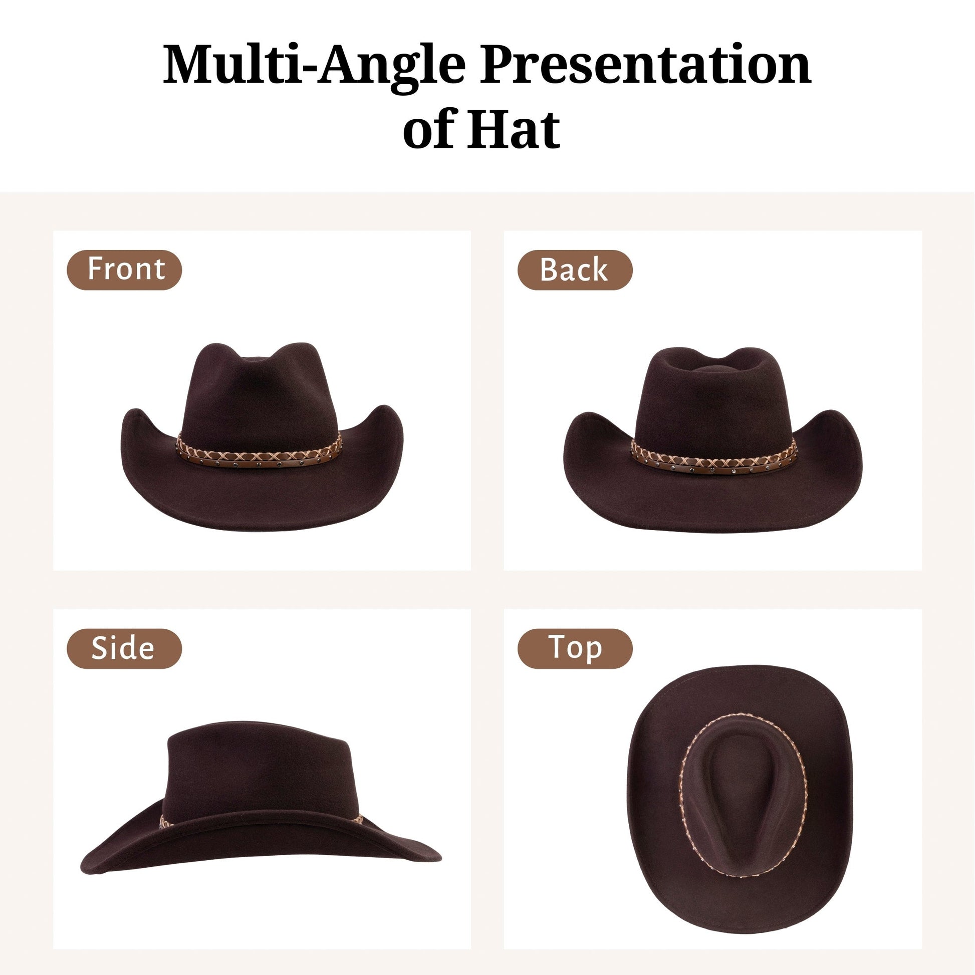 Trailblazer Brown Felt Cowboy Hat - Mix Brown