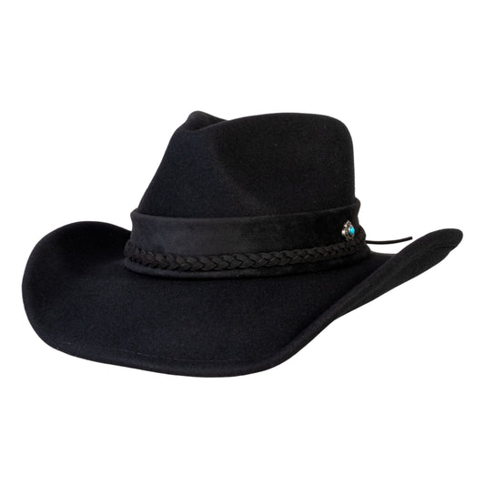 Turquoise Ridge Black Felt Cowboy Hat - Mix Brown