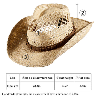 Vista Raffia Straw Cowboy Hat - Mix Brown