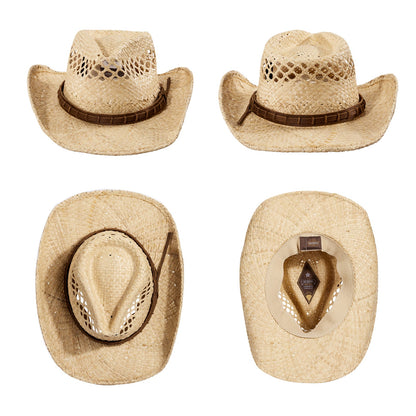 Vista Raffia Straw Cowboy Hat - Mix Brown